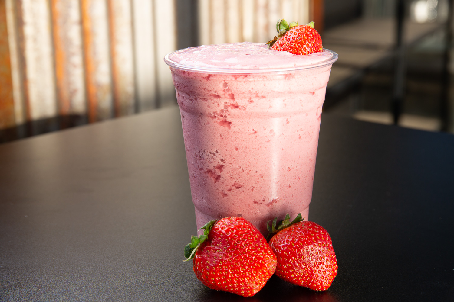 Fresh strawberry smoothie at Jireh Cafe & Bakery quality restaurant in Montrose, Colorado